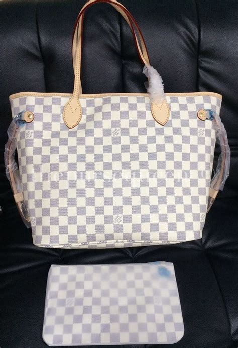 louis vuitton damier azur neverfull real vs fake